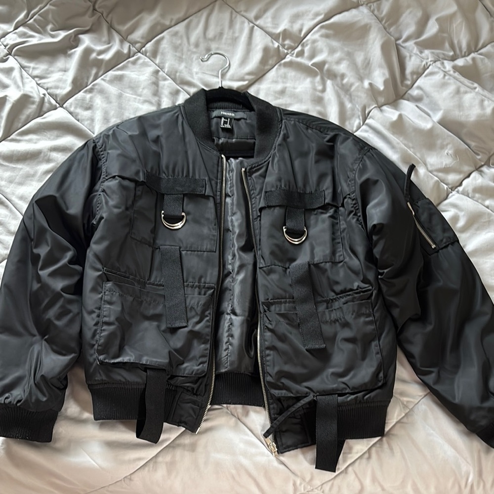 Womens Black Bomber Jacket